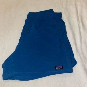 Dark blue Patagonia women's baggies, M